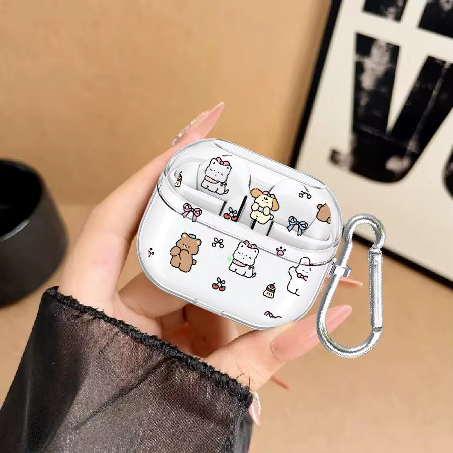 Transparente Schutzhülle mit Blumen und kleinen Tieren für Samsung Galaxy Buds 3 Pro, 3 FE, Live 2 und 4 Pro - Bild 2