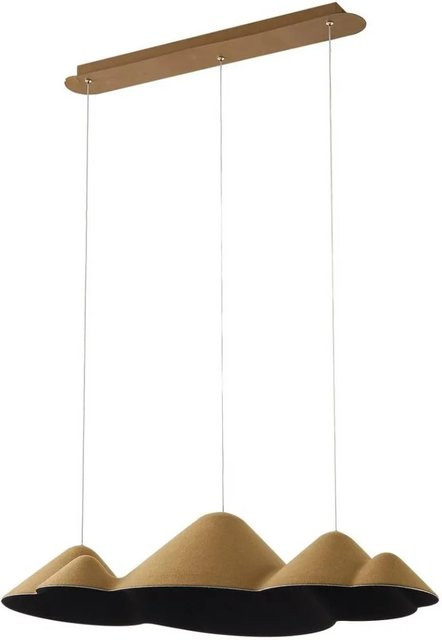 Lucande Beutlin LED Pendelleuchte 3-flammig aus Textil in Grün, dimmbar, Modern - Bild 1