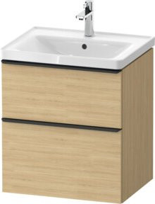 Duravit Waschtischunterschrank D-Neo Wandhängend, Farbe Schwarz/Eiche Natur, B/T/H: 58,4 x 45,2 x 62,5 cm - Bild 1