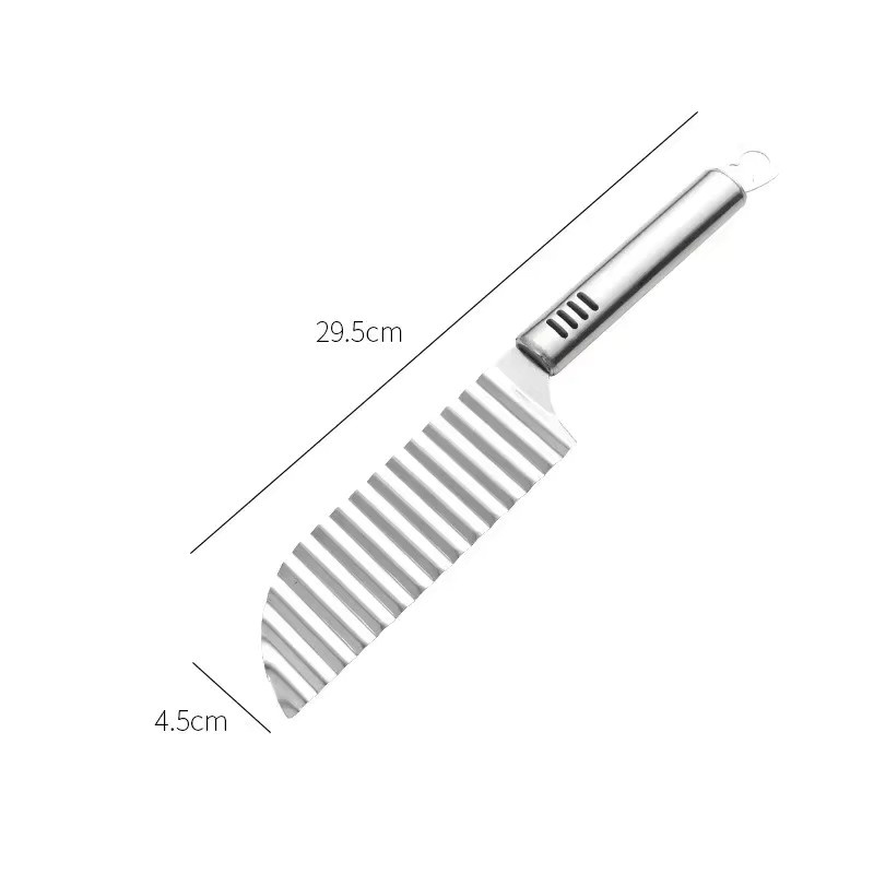 Edelstahl Crinkle Wavy Slicer in Silber für Obst, Gemüse und Kartoffelchips - Bild 3