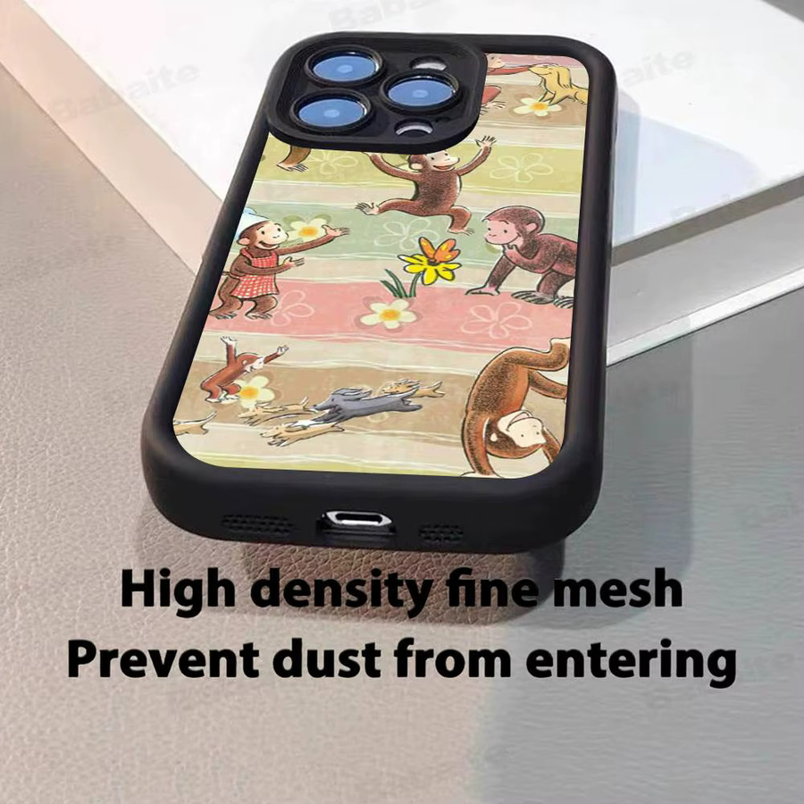 Curious George Affen Silikon Softphone Hülle für Apple iPhone in Schwarz - Bild 2