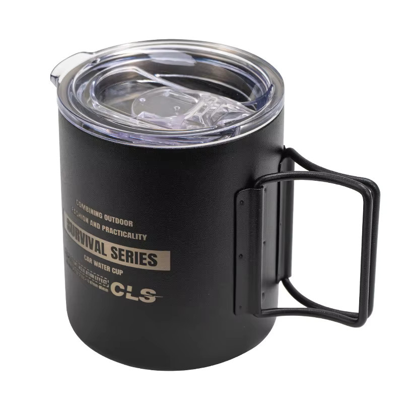 BOOMCOOL Doppelwandiger Edelstahl Becher aus 304 Edelstahl in Beige für Kaffee und Tee beim Camping und Outdoor - Bild 3