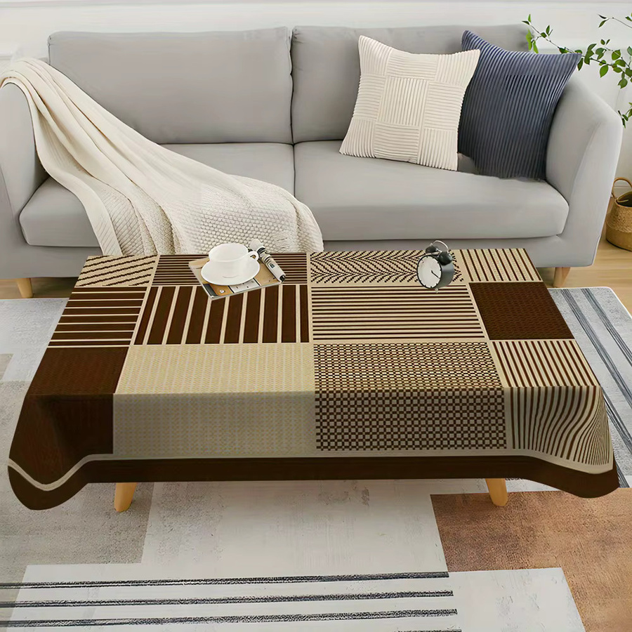 VIKAMA Tischdecke in Braun mit nordischem minimalistischem Grafikdesign für Esszimmer und Couchtisch - Bild 2