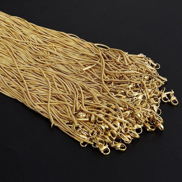Binchi Outdoor Product Schlangenkette Edelstahl, Gold, 60cm, Unisex - Bild 1