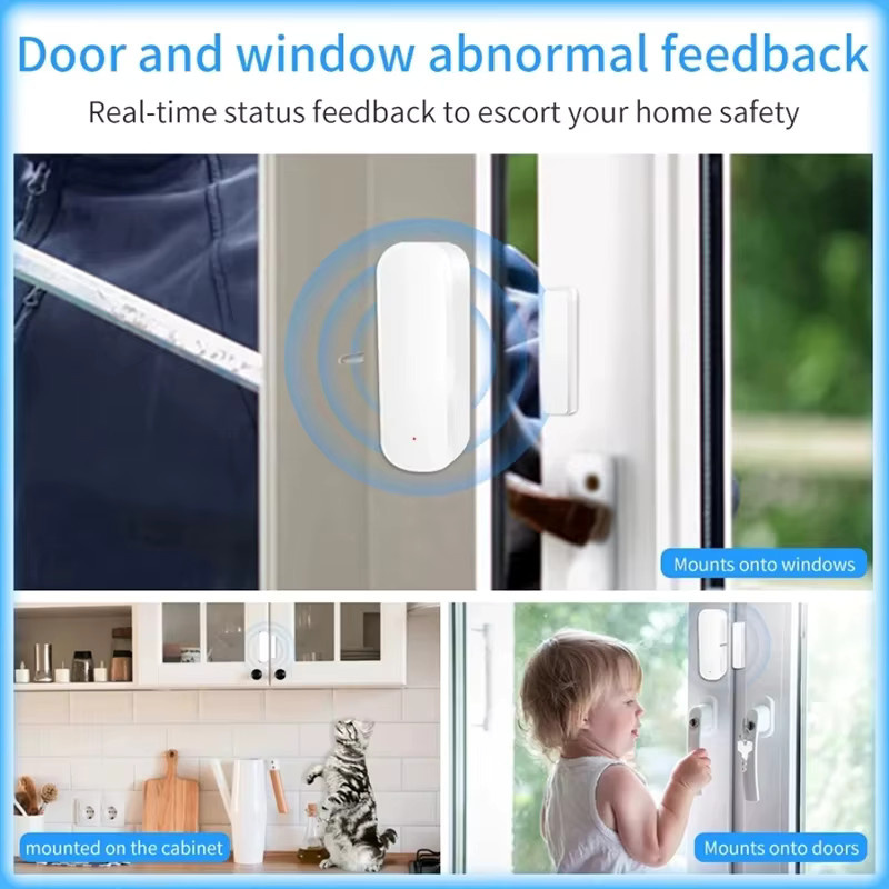 Tuya Zigbee Türsensor in Weiß für Hausfenster und Schubladen mit Echtzeit-APP-Alarm und Batteriestands-Warnung - Bild 4