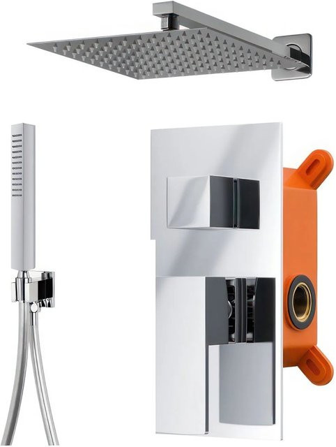 KOLMAN Duschsystem Unterputz mit Regendusche und Handbrause in Chrom - Bild 1