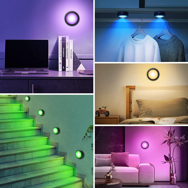 NATAWA 3er Set RGB LED Unterbauleuchten mit Fernbedienung, dimmbar, batteriebetrieben, Multicolour, für Küche und Schrank - Bild 7