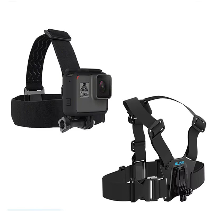 TELESIN Brusthalterung und Kopfgurt in Schwarz für GoPro Hero 11 10 9 8 7 6 5, Insta360, SJCAM, EKEN und DJI Action Kameras - Bild 6