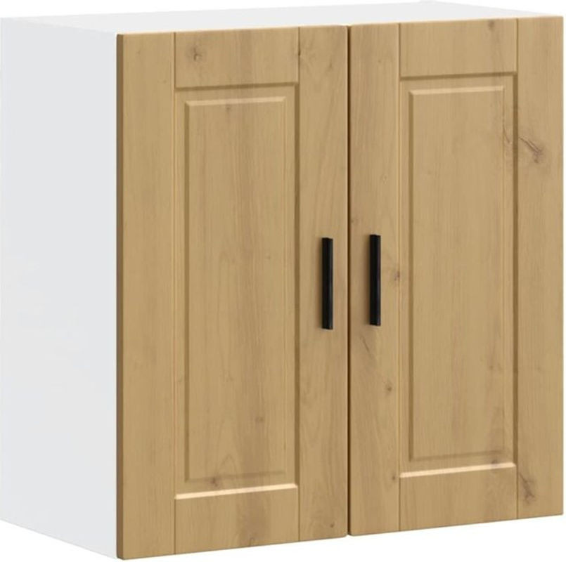 Küchen-Hängeschrank Porto Artisan-Eiche von vidaxl in Braun und Eiche Natur mit Drehtüren im Landhausstil, B: 60 cm, H: 60 cm, T: 31 cm - Bild 1