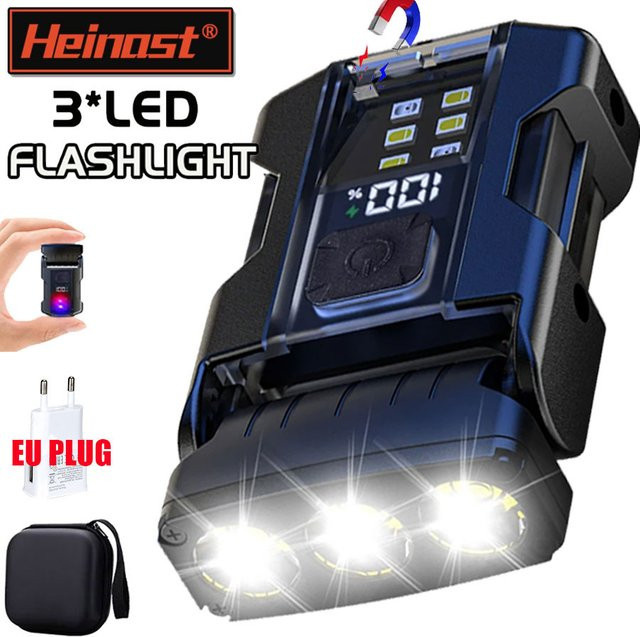 Heinast Mini-LED-Taschenlampe in Schwarz, wiederaufladbare EDC-Taschenlampe mit magnetischem Kappenclip und Schlüsselanhänger-Funktion für Outdoor und Camping - Bild 1