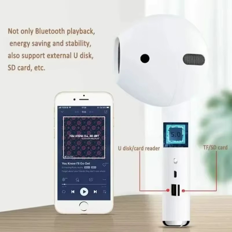 VIKEFON Bluetooth Headset Lautsprecher für AirPods Pro Drahtloser Audio-Lautsprecher in Rot oder Weiß - Bild 3
