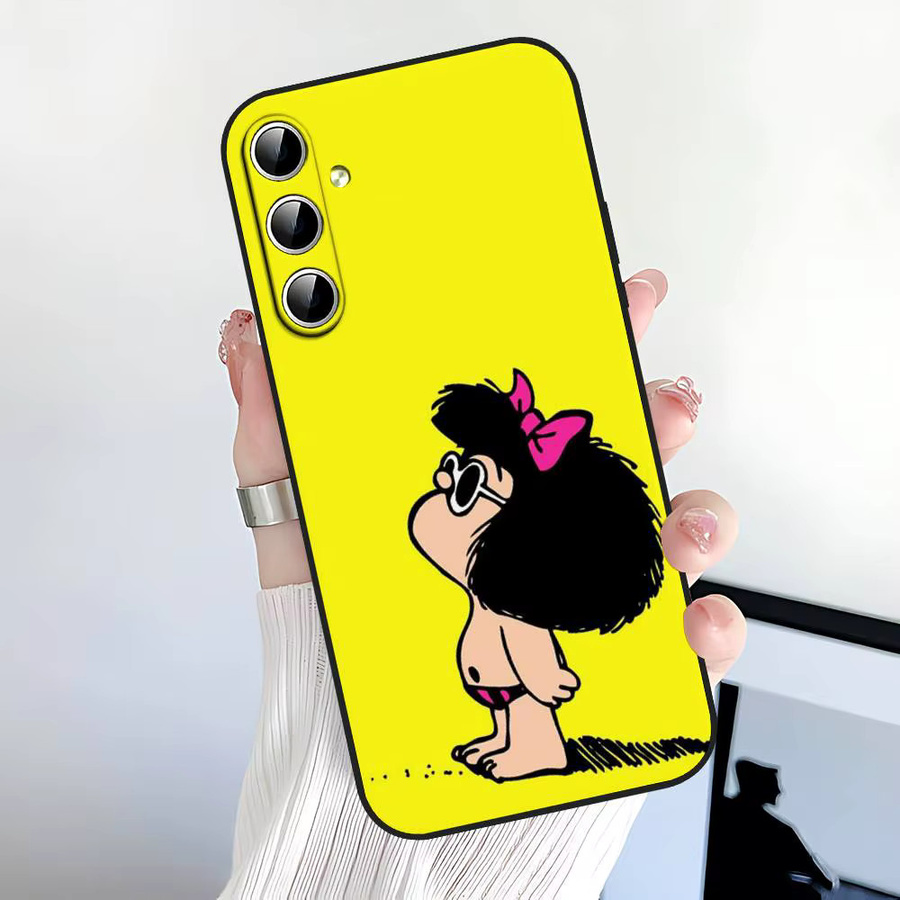 Gelbe Mafalda Handyhülle Softcover für Samsung Galaxy S21 S22 S23 S24 S25 S26 Ultra FE Plus 5G und A52S - Bild 2
