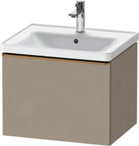 Duravit Waschtischunterschrank D-Neo in Braun/Beige mit Leinenoptik, B/T/H: 58,4 x 45,2 x 44 cm - Bild 1