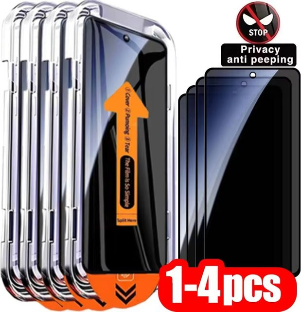 Samsung Anti-Spionage Displayschutzfolie Set aus Sichtschutzglas für Galaxy A57 A37 5G S26 S25 S24 Ultra A55 A56 A07 A06 A17 A16 transparent - Bild 1