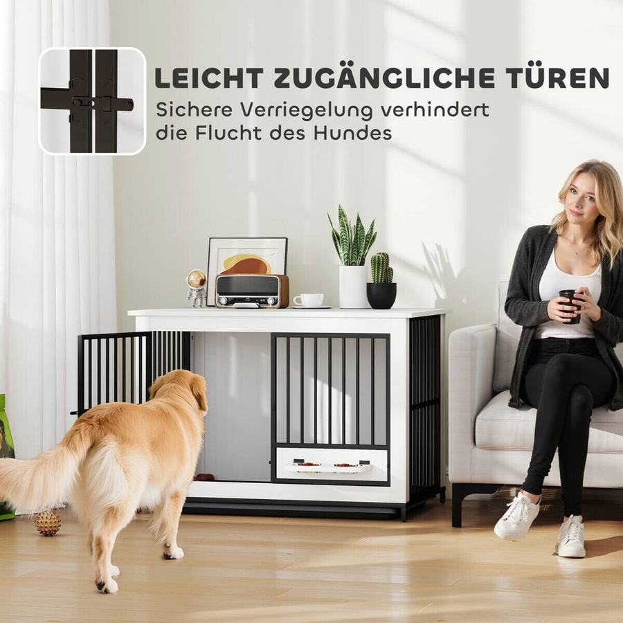 PawHut Hundetreppe aus Metall in Weiß B: 60 cm, H: 68,5 cm, L: 95 cm - Bild 3