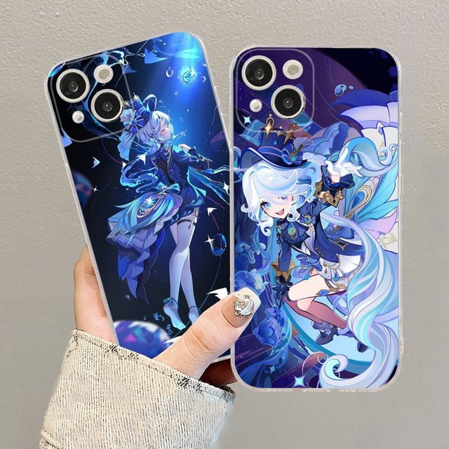 Genshin Impact Furina Handyhülle aus weichem Silikon für iPhone 15 14 13 12 11 Pro Max XR SE Plus - Bild 1