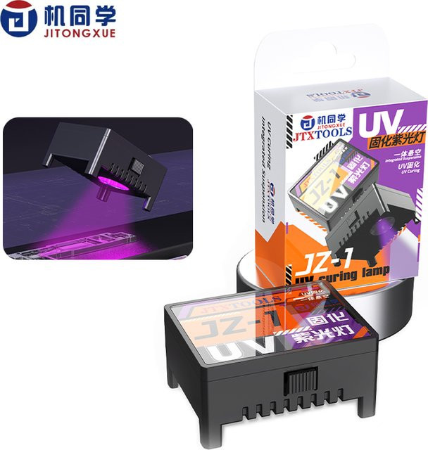 JTX JZ-01 UV-Härtungslampe in Schwarz, kabellose und wiederaufladbare Lampe mit USB-C für die Bildschirmreparatur und das schnelle Trocknen von UV-Kleber - Bild 1