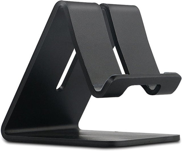 Metall Schreibtisch-Handyhalter für iPhone und Samsung in Schwarz - Bild 1