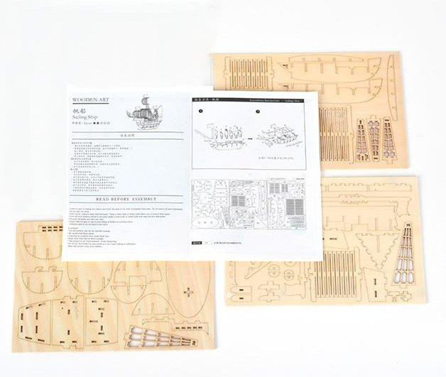DIY Segelschiff 3D Holzpuzzle, Bastelset, ab 6 Jahren - Bild 1