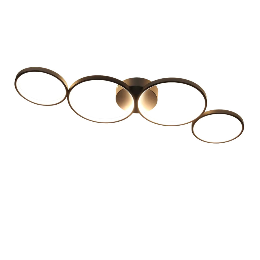 Cliheet LED-Deckenleuchte 4-Ring in Schwarz, modern und dimmbar mit Fernbedienung, Durchmesser: 100 cm, 56 W - Bild 2