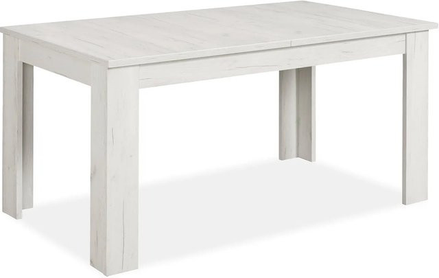 Homestyle4u Esstisch in Weiß im Landhausstil, ausziehbar, B/T/H: 160 x 90,5 x 76,5 cm - Bild 1