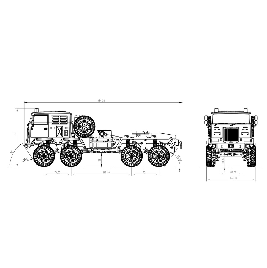 Wheelfun RC Militär-LKW 8*8, Spielfahrzeug, 1:18, Funksteuerung, RTR - Bild 4