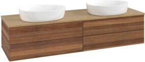 V&B Waschtischunterschrank Antao ohne Frontstruktur in Warm Walnut, Breite: 160 cm, Tiefe: 50 cm - Bild 1