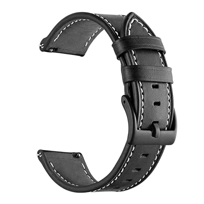 QCTOG Uhrenarmband Leder, Schwarz, Unisex, 20 22mm, 42 47mm - Bild 3