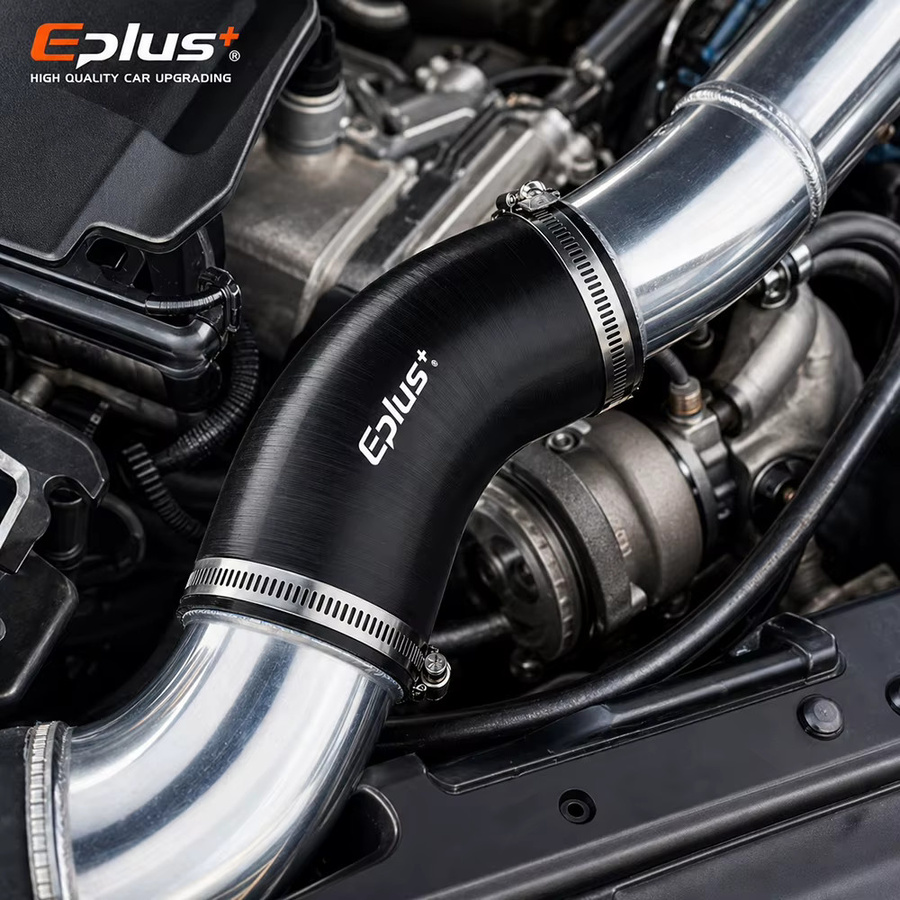 EPLUS Schwarzer Silikonschlauch mit 45-Grad-Winkel als universeller Auto-Luftansaugadapter und Ladeluftkühler-Turbo-Rohr-Adapter - Bild 6