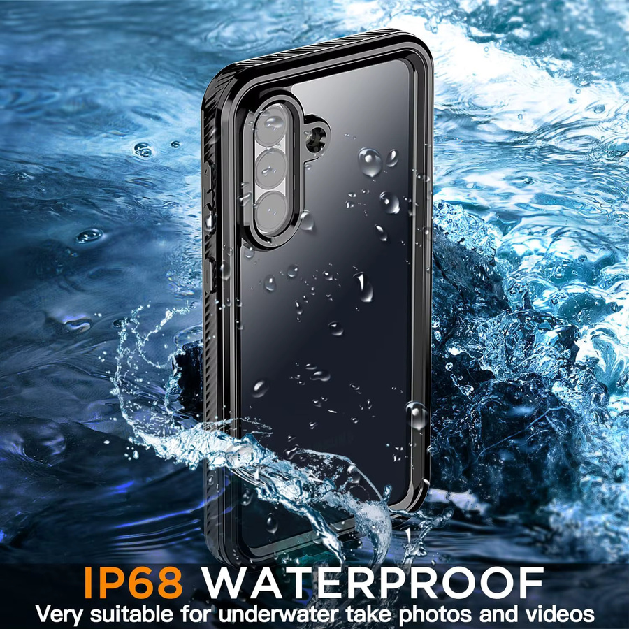 Huikai Wasserdichte Schutzhülle für Samsung Galaxy A57 5G A37 A56 A36, IP68 stoßfest und staubdicht, Farbe: Schwarz - Bild 2