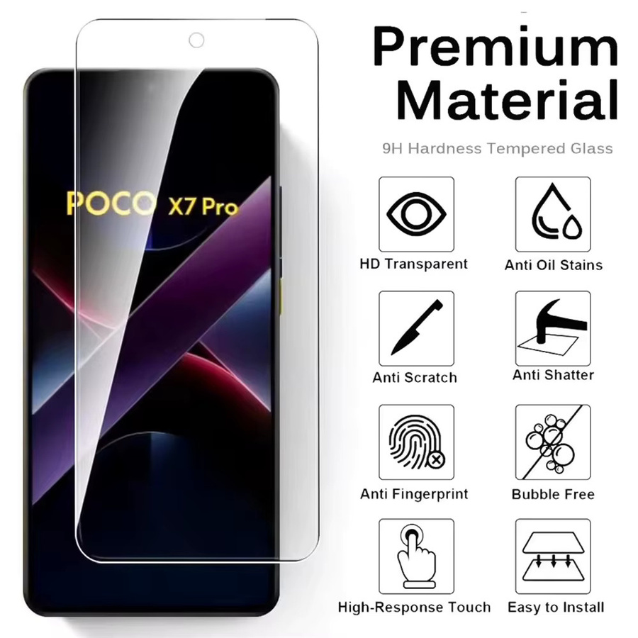 NNBILI Schutzglas aus 9H gehärtetem Glas für Poco X7 Pro 5G, transparent - Bild 2