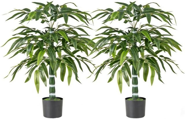 Costway 2er Set Künstliche Bambuspflanze in Grün, Höhe: 100 cm - Bild 1