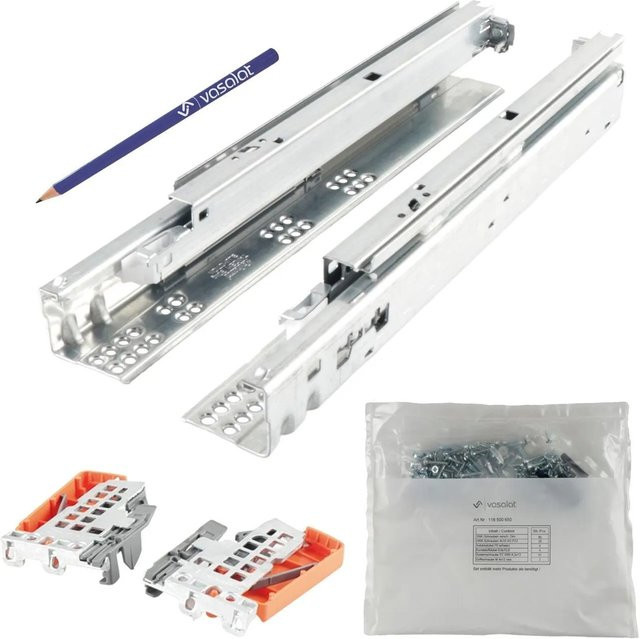 Blum Tandem Vollauszug Set mit Soft-Close und Kupplung, Silber, Auszugslänge: 480 mm, Tragkraft bis 30 kg - Bild 1
