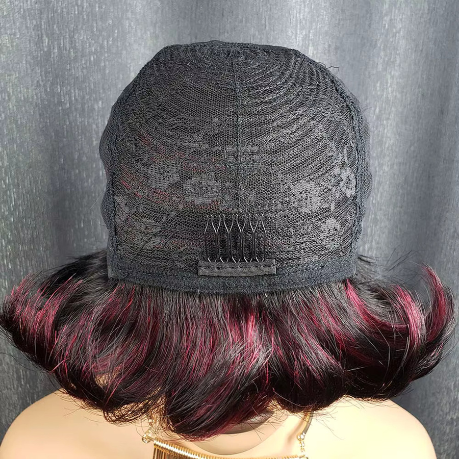 OYM HAIR Pixie-Schnitt-Perücke, Remy-Echthaar, mit Pony, Damen - Bild 3
