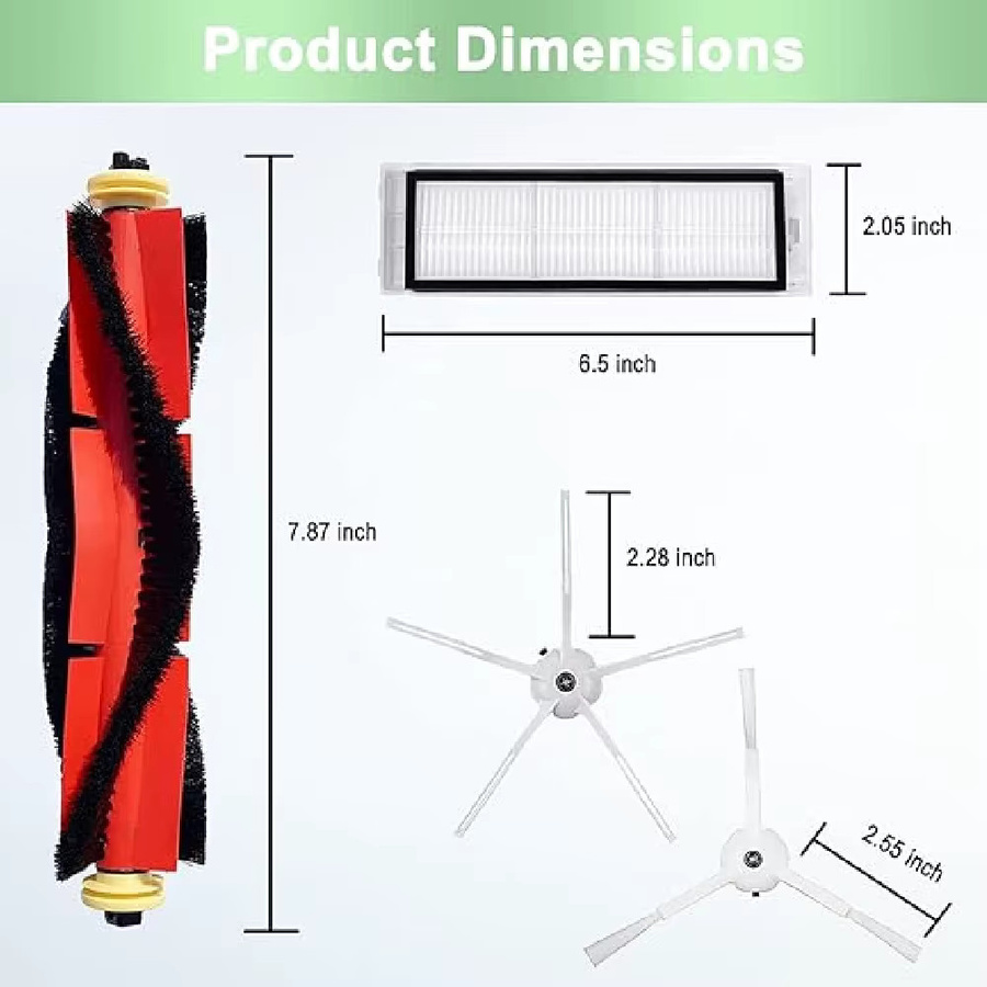 Ersatzteil-Set für Xiaomi Roborock Staubsauger mit Rollbürste, HEPA-Filter und Wischtüchern in Multicolor - Bild 2