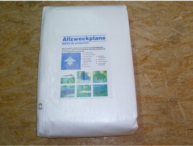 Aquagart Gewebeplane Allzweckplane in Weiß, B: 6 m, T: 4 m - Bild 1
