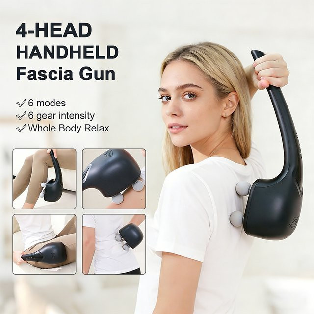 foreverlily 4-Kopf-Hochfrequenz-Vibrations-Handmassagegerät, Unisex - Bild 1