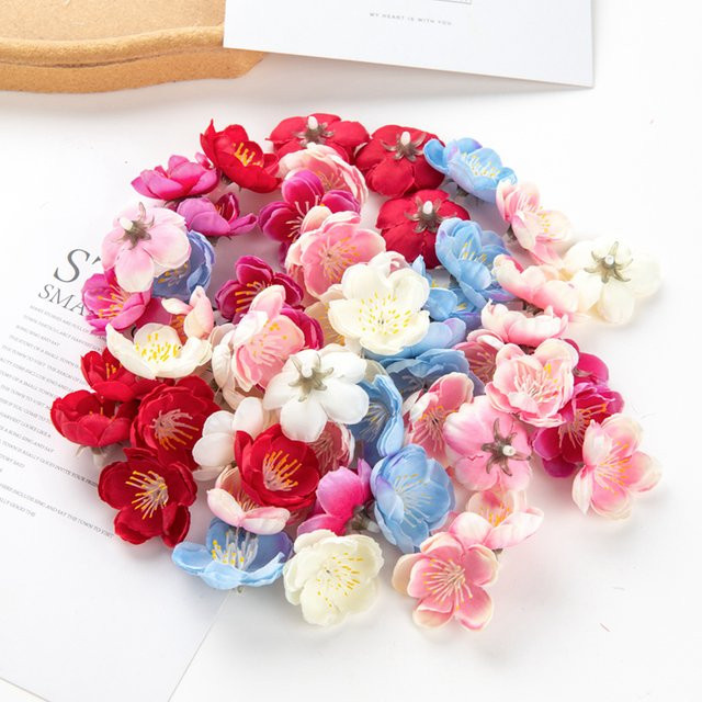 50 Stück künstliche Kirschblüten aus Seide in Rosa für DIY Dekorationen, Scrapbooking und Hochzeiten von smr - Bild 1
