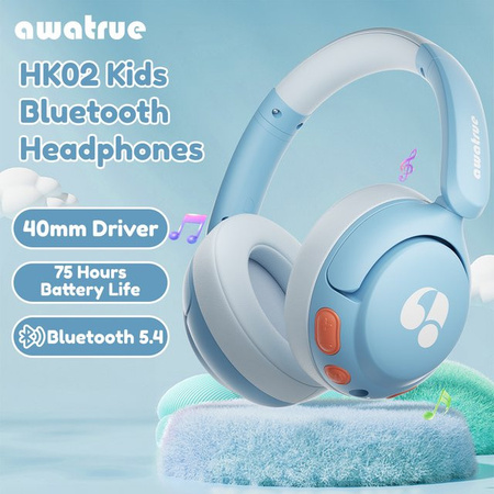 Awatrue Kabellose Bluetooth 5.4 Over-Ear Kopfhörer für Kinder mit sicherem Volumen von 85 dB in Pink oder Blau