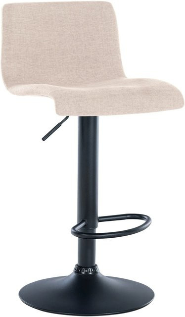 DELUKE Barhocker GEBEL Barstuhl in Creme mit Lehne, höhenverstellbar und drehbar, B/T/H: 39 x 36 x 84 cm - Bild 1