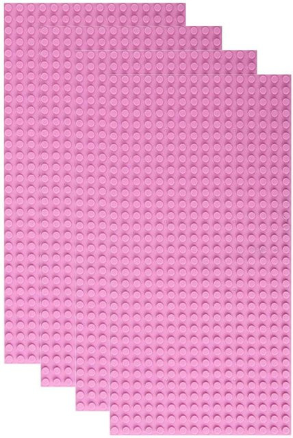 Yiran toy 16x32 Grundplatte mit Noppen, 4-teiliges Set, rosa, ab 6 Jahren - Bild 1