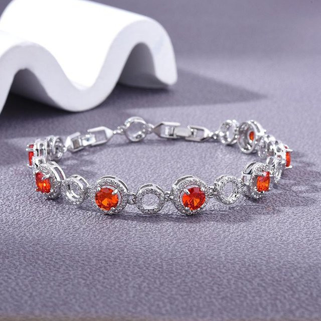 YIRAN Armband, Messing, Zirkonia, Silber, Damen - Bild 1