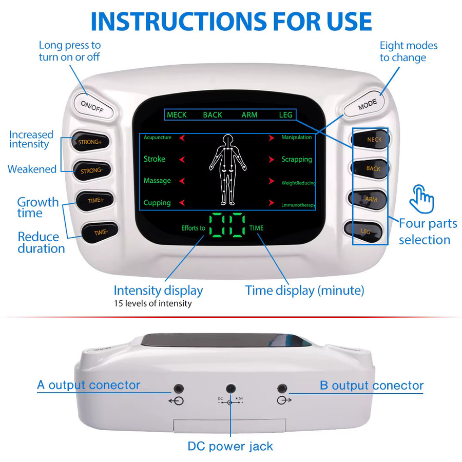 ShaxyMsc EMS Elektro-Stimulator für Physiotherapie und Muskelmassage in Weiß - Bild 2