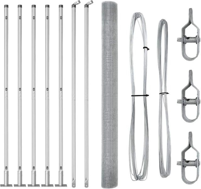 vidaXL Zaunpfosten aus Stahl in Silber mit 16 x 16 mm Profil und 1,6 m Höhe - Bild 1