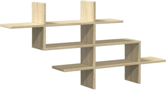 vidaXL Wandregal Sonoma-Eiche aus Holzwerkstoff, Farbe Braun, B: 124,5 cm, T: 18,0 cm, H: 60,5 cm - Bild 1
