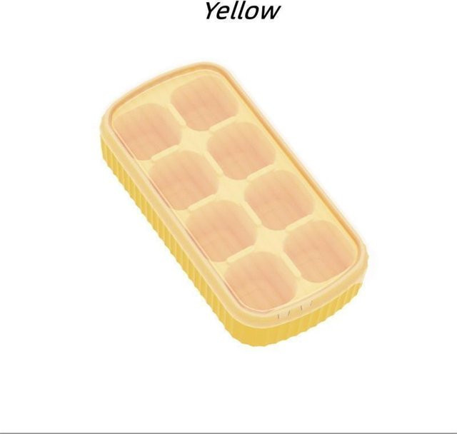 YJSTY Eisblockform aus Silikon mit Abdeckung, stapelbare Eis am Stiel Form für den Gefrierschrank, Gelb - Bild 1