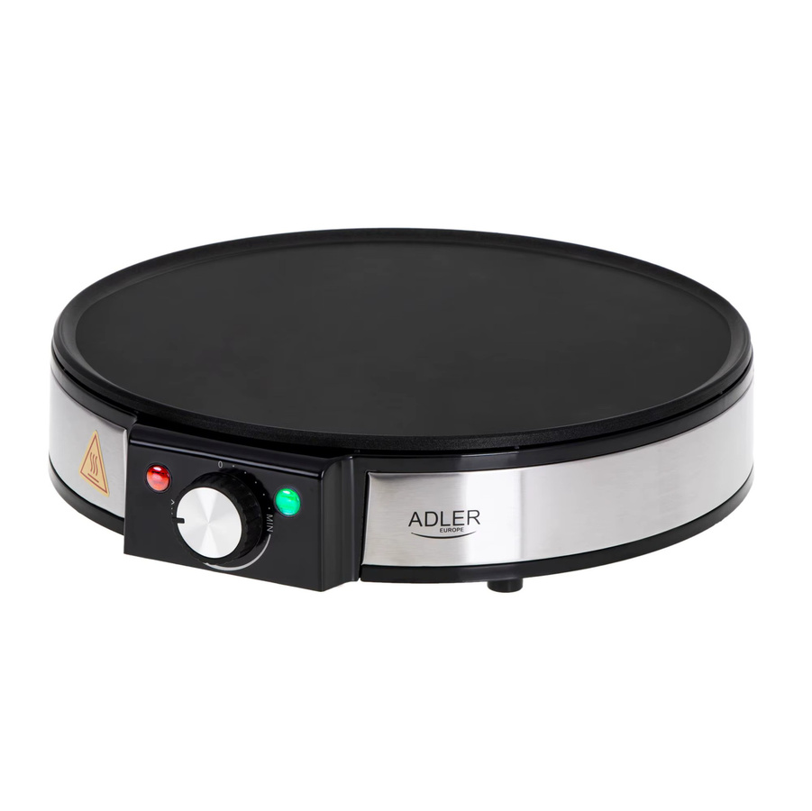 Adler Elektrische Pfannkuchenmaschine mit Antihaftbeschichtung und Temperaturregelung, Schwarz, Durchmesser: 30 cm, 1600 W - Bild 5