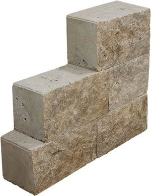 WOHNRAUSCH Travertin-Mauersteine in Braun und Beige, 0,5 m², Naturstein, H: 22,5 cm, B: 18-20 cm, L: 20-50 cm - Bild 1