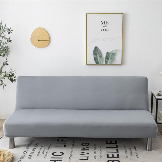 Housmife Dehnbarer Sofabezug mit Blumenmuster in Schwarz, elastische Couchabdeckung für Sofas ohne Armlehnen, Größe S (120-155 cm) - Bild 1