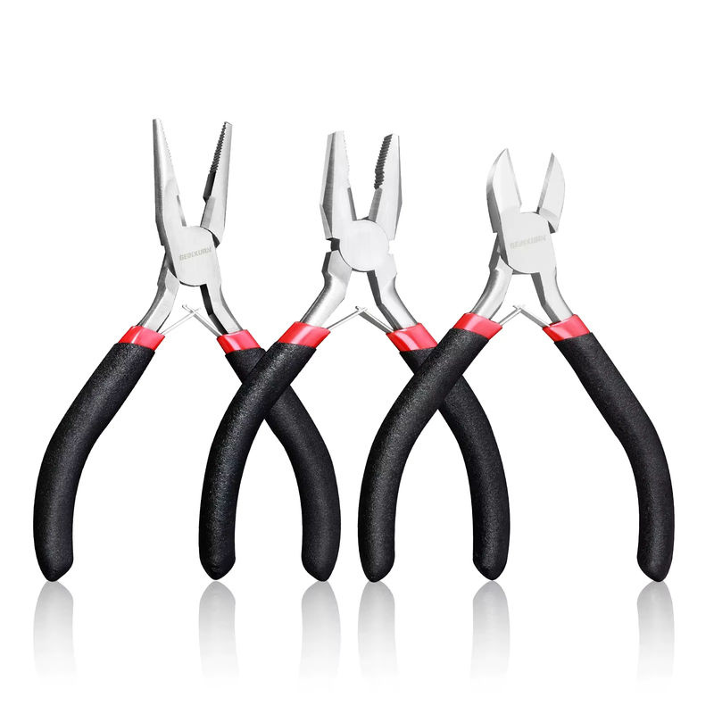 Geinxurn 3-teiliges Mini-Werkzeugset in Silber bestehend aus Spitzzange, Seitenschneider und Drahtschneider für Elektronikreparaturen und DIY-Bastelarbeiten - Bild 4